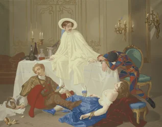 Az álarcosbál utáni vacsora, 1855 körül