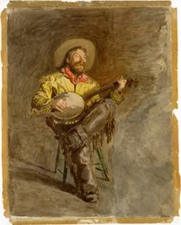 Cowboy énekel, 1892 körül (akvarell)