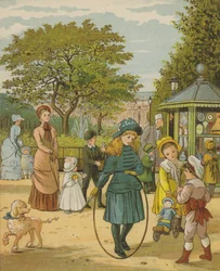 Párizs: a Palais Royale kertje (színes litó)