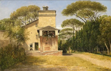 Raphaels stúdió a Villa Borghese kertjében, Rómában, 1849