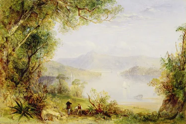 Kilátás a Hudson folyóra, 1840-45 körül (olaj, panel)
