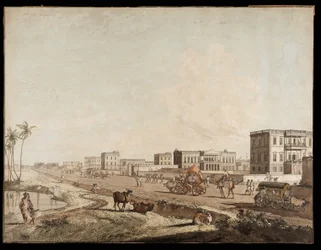 Az új épületek Chouringhee-ben a kalkuttai kilátásból, 1787