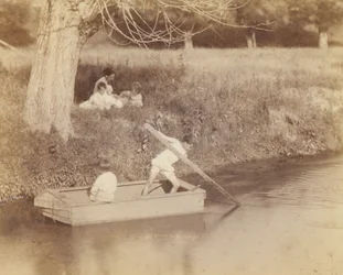 Two Boys Playing at the Creek, 1883. július 4., 1883.