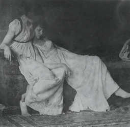 Azonosítatlan modellek görög kosztümökben, c. 1883.