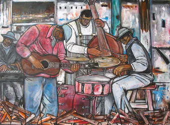 Blues In The Rouge, 2014 (vegyes technika, vászon)