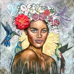 Queen Beauty, 2019 (vegyes technika, vászon)