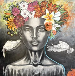 Smoking Beauty, 2018 (vegyes technika, vászon)