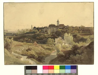 Oberdöbling, a Szent János-kápolna és környéke, Unterdöbling felől nézve