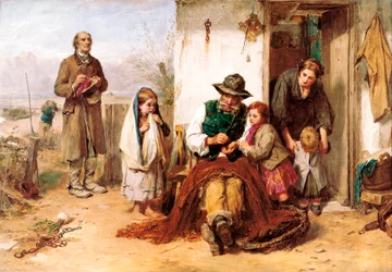 "A szegény, a szegény ember barátja" Thomas Faed (1826-1900) festménye