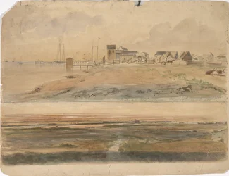 Indianola, Texas és Indianola Lavaca Pointtal a távolban, 1852. május 16. (akvarell papíron)