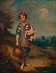 Víkendházi lány kutyával és korsóval, 1785, 1935