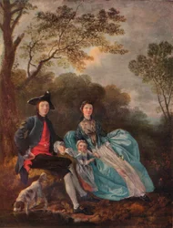 A művész portréja feleségével és lányával, 1748