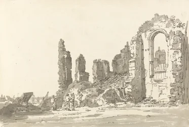 A Savoy-palota romjai, London (toll és tinta mosással papíron)