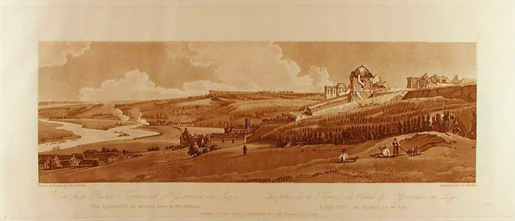 Blick von der Palastterrasse in St. Germain, das Aquädukt von Marli in der Ferne