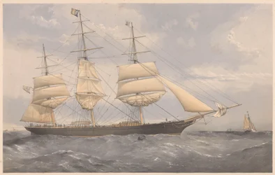 The Clipper Ship Norman Court, 1868-74 körül (színes litográfia, grafit)