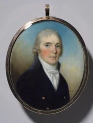 Miniatűrpár: Férfiportré és Miniatűrt viselő női portré, c. 1780.