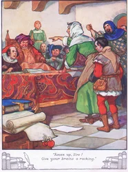 "Ébresztő uraim! Adjatok az agyatoknak egy kis rázkódást". (színes litográfia)