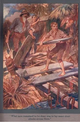 Most már csak annyi maradt hátra, hogy néhány rövid deszkát fektessenek le rájuk (színes litho).