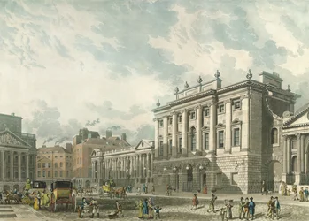 A Bank of England, vésette Daniel Havell (1785-1826), pub. 1816, Ackermann „Művészetek Tára” (akvatinta)