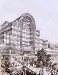 Kristálypalota Sydenhamban, a Nagy Kereszt elől, 1854.