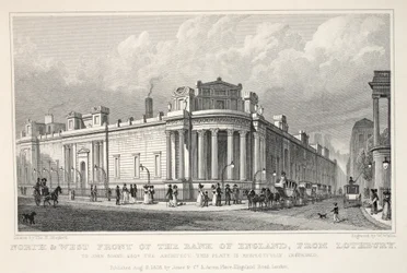 A Bank of England északi és nyugati frontja Lothburyből, a „London and it
