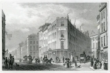 Piccadilly, a Coventry Street felől, 1830