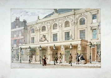 Surrey Színház és Surrey Coffee House a Blackfriars Roadon, Southwark, London, c1835