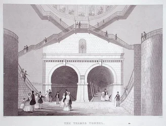 A Temze-alagút, 1851-55 körül (litho)