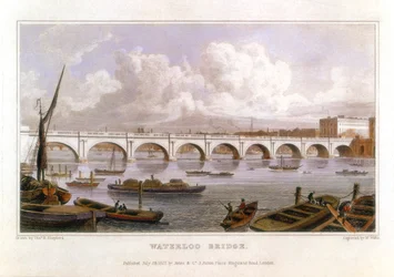 Waterloo Bridge, London, a Temze túloldalán, 1817