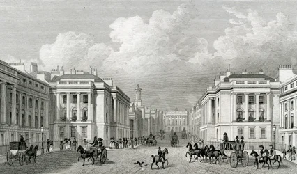 Waterloo Place és a Regent Street egy része, pub.1828