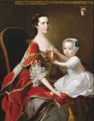 Catherine Compton (megh. 1784), Egmont grófnője és legidősebb fia, Charles Perceval (szül. 1756) portréja, 1758