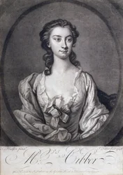 Mrs Cibber (1714-66), színésznő és énekesnő portréja, metszett John Faber (1684-1756), 1746