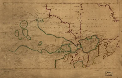 Kanada és Louisiana északi részének térképe a szomszédos országokkal. LOC 73695757