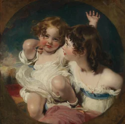 A Calmady Children Emily, 1818-1906, és Laura Anne, 1820-1894, 1823.