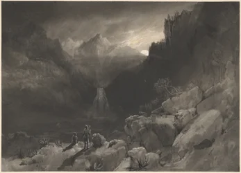 Amerikai jelenet, 1832-1835 körüli (szürke mosás)