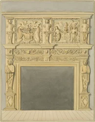 Kéménydarab 1632-ben, a Redcliffe Street 128. szám alatt (akvarell papíron)