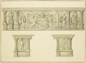 Frieze on Chimneypiece, Broad Street 15 (ceruza és akvarell papíron)
