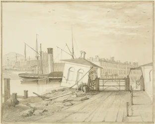 A Toll House süllyedése a Prince Street Bridge-en, 1828
