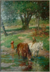 Lovak az ivóhelyen