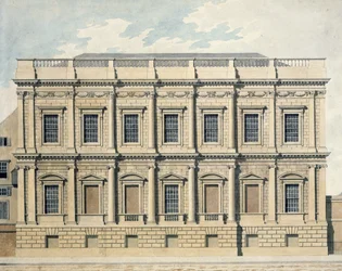 A Whitehallban lévő bankett-ház látképe, Westminster, 1790 körül