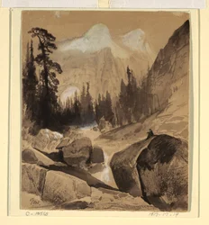 Rajz, Az északi kupola, Yosemite, Kalifornia, 1872