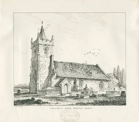 Acton Trussell Church: toll- és tusrajz, 1838