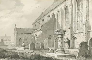 Colwich templom: szépia rajz
