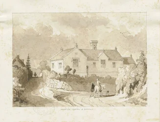 Croxden - Kápolna és Iskola: szépia mosás rajz, nd [1817-1845] (rajz)