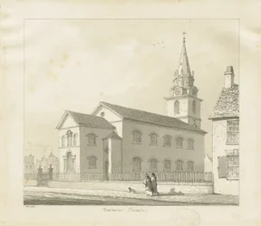 Darlaston templom: szépia rajz, 1836