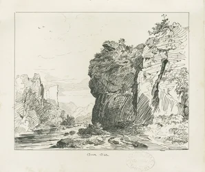 Dovedale - tájkép: toll- és tusrajz