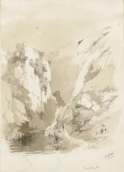 Dovedale - tájkép: ceruza- és mosórajz, nd [1817-1845] (rajz)