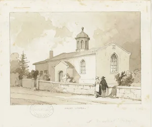 Drayton-in-Hales – Hales-kápolna: szépia mosás rajza, nd [1817-1845] (rajz)