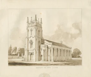 Handsworth templom: szépia rajz