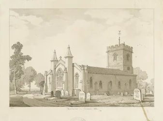 Harborne Church: szépia mosás rajz